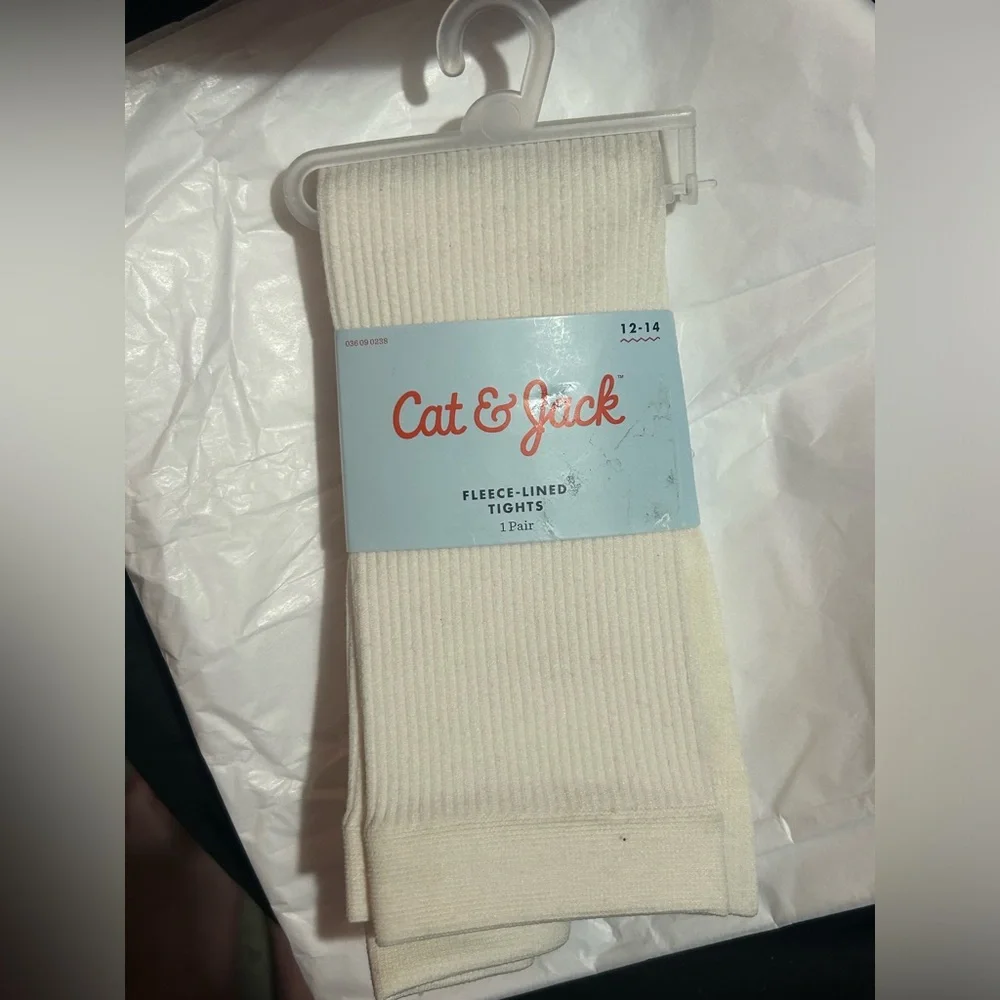 NWT Cat & Jack Girls Fleece Lined Tights Size 12-14